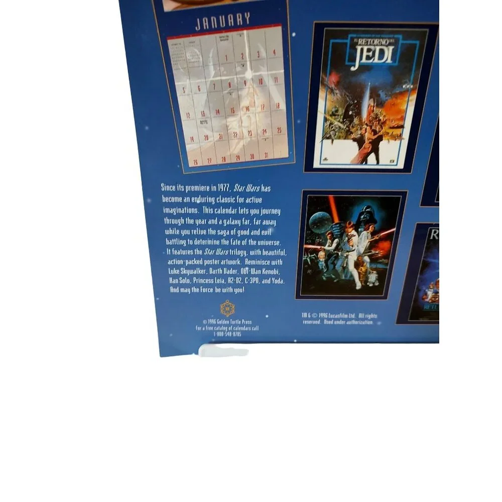 Vintage Star Wars 1997 Collectible Edition Calendar Featuring Iconic Movie Poste